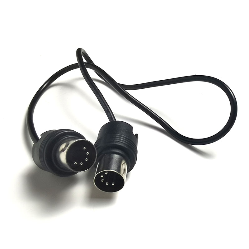 IDI公对d公连接线 直弯头两用五针5芯迷笛键盘效果器声卡传输配件