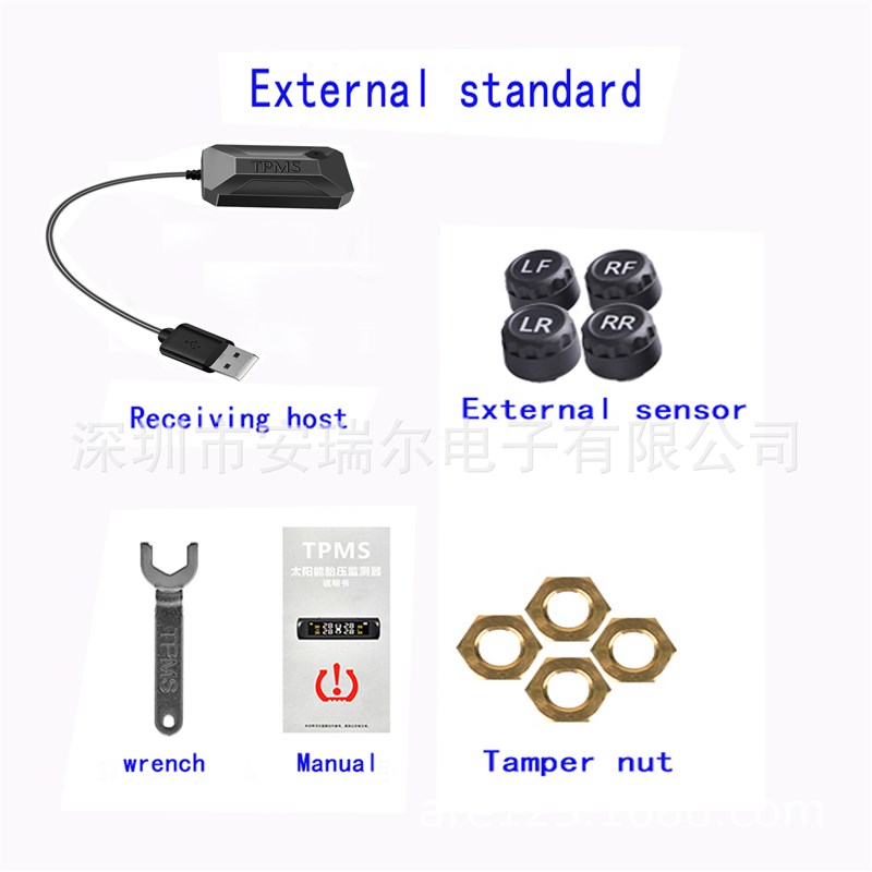 USB胎压监e测系统TPMS安卓导航胎压无线胎压监测器无线胎压检测器