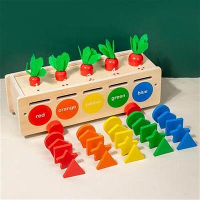 木制拔萝卜智力车儿童早教形状分类盒跨境宝宝智力开发益智玩具