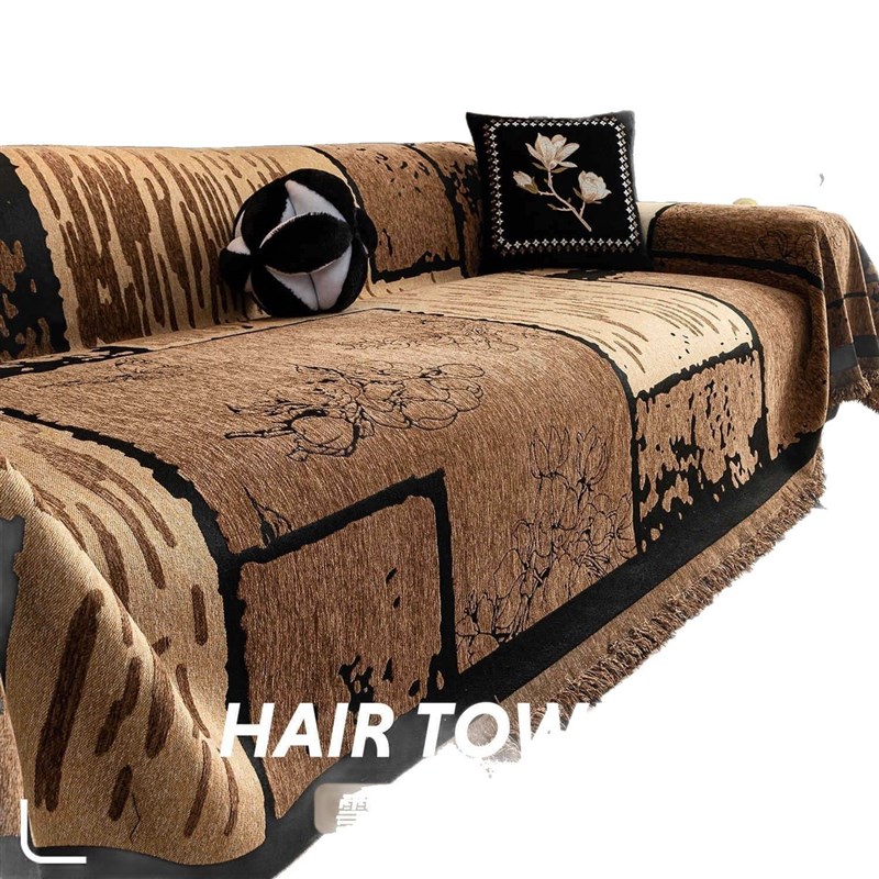 2025新款沙发盖布四季通用复古中古风沙发巾一整张V全包套罩沙发