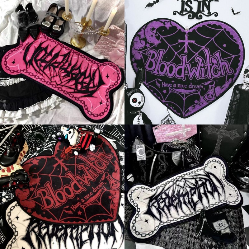 Halloween Creative Mat Gothic Bone  Bedroom Anti Slip