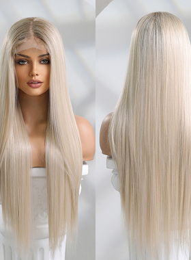 Wig, female long hair, invisible and seamless simulated hair