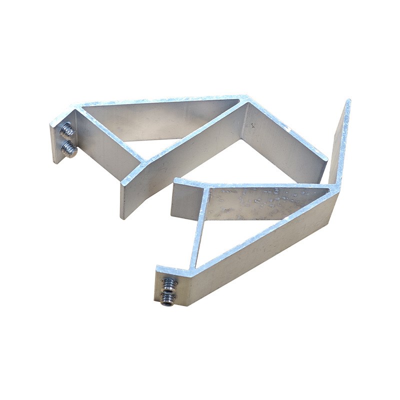 光伏支架配件铝合金挡雪夹生产太阳能板固定连接W夹具组件现货