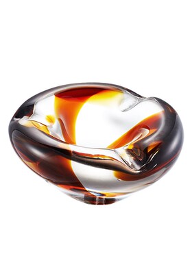 现代琥珀旋转玻璃烟灰缸高端彩色烟缸销售中心茶R几摆设酒店装饰