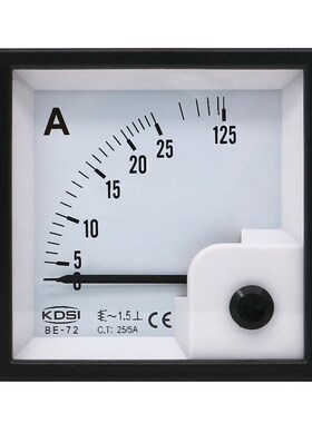 指针式交流电流表BE-72 AC25/y5A 5倍过载 显示0-125A 二次电流5A