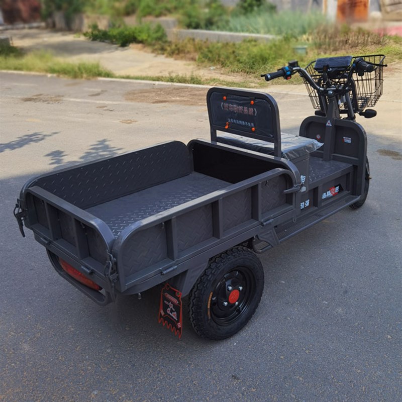 新款载重王电动电瓶带n兜仓库市场长跑高速送货拉货三轮车72伏60