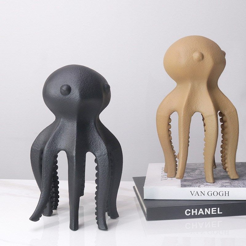 章鱼树脂摆件家居饰品客厅酒柜装饰品八爪鱼办公室样Y板间轻奢小