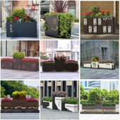 户外移动金属铁h艺不锈钢花箱花架组合隔断长方形花坛花槽道路护