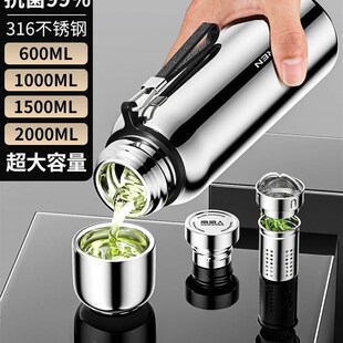 316不锈钢f保温杯男女泡茶杯超大容量2000水壶全钢水杯子车载瓶