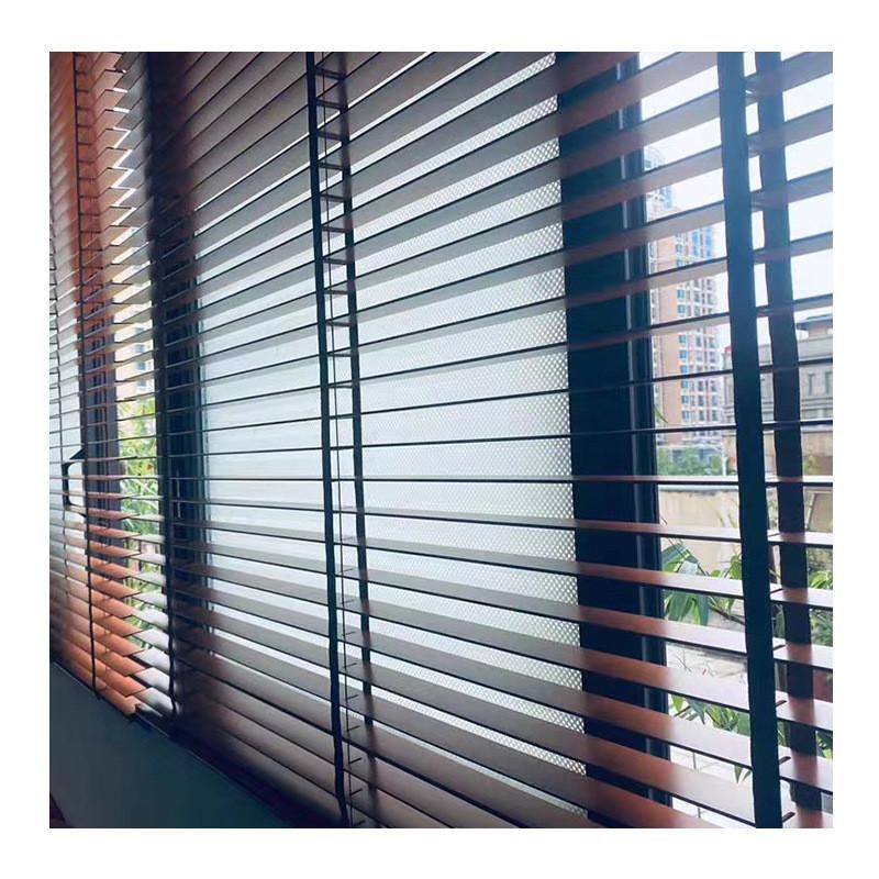 百叶窗帘卷帘加厚k木质百叶窗帘办公室遮光卫生间免打孔卷帘窗帘