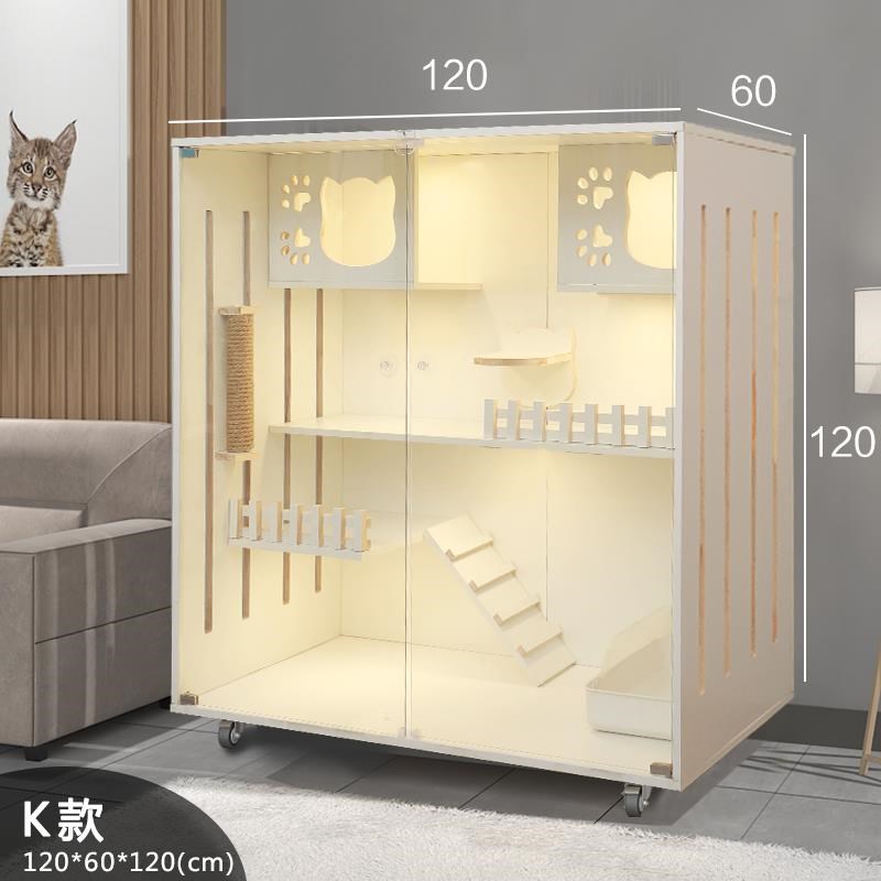 猫实木墅笼子超大咪别墅双层猫笼E猫舍猫屋家用猫窝猫别室内猫