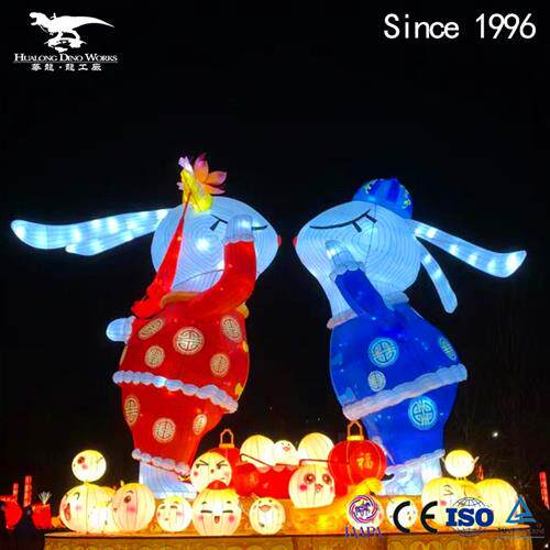 兔年吉祥宝贝新年迎春彩灯灯组广场商场景区引流拍照打卡