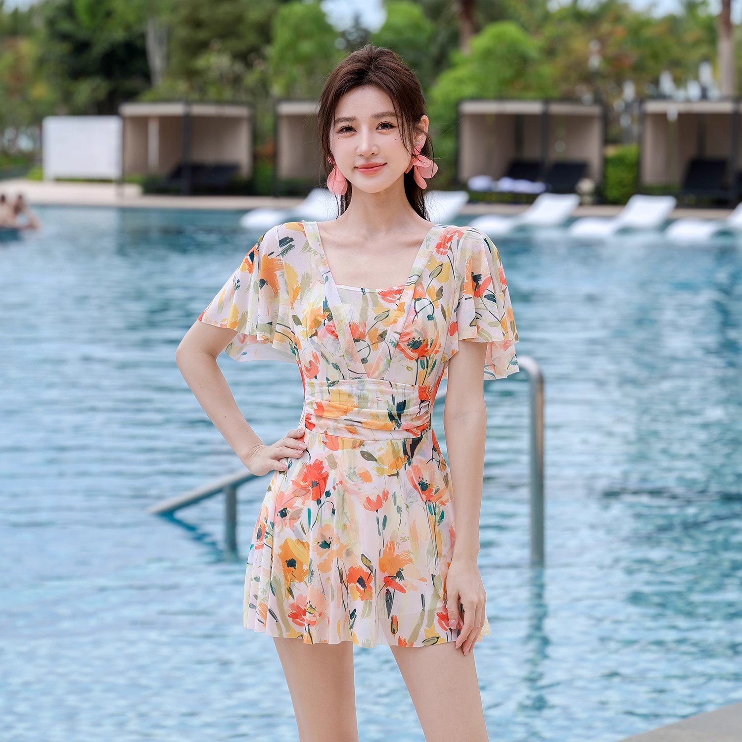 泳衣女款高级感2025新款分体保守遮肚显瘦专业游泳馆专用温泉泳装