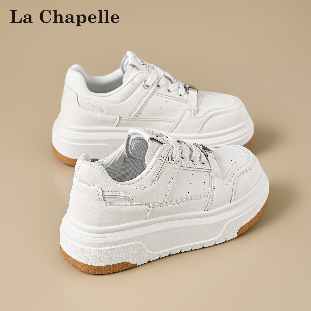 拉夏贝尔小白鞋女2026新款春季百搭白色板鞋子爆款运动厚底休闲鞋,女鞋,休闲板鞋,淘宝优惠券,粉丝福利购,淘宝优惠卷