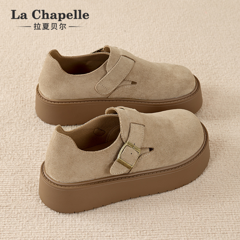 拉夏贝尔勃肯鞋女2025秋季新款厚底增高百搭一脚蹬懒人休闲单鞋女