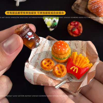 可拆分迷你汉堡蛋糕饮料冰箱贴