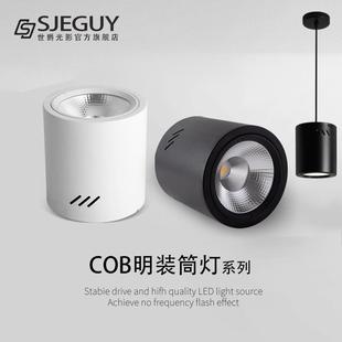 筒灯圆形免开孔COB吸顶射灯4寸5寸6寸8寸商场店铺工装 led明装 筒灯