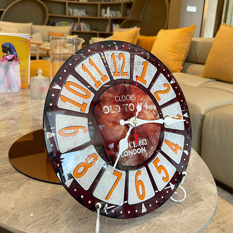 欧美文艺挂钟装饰客厅怀旧创意时钟简约现代挂表居家卧室圆形挂墙