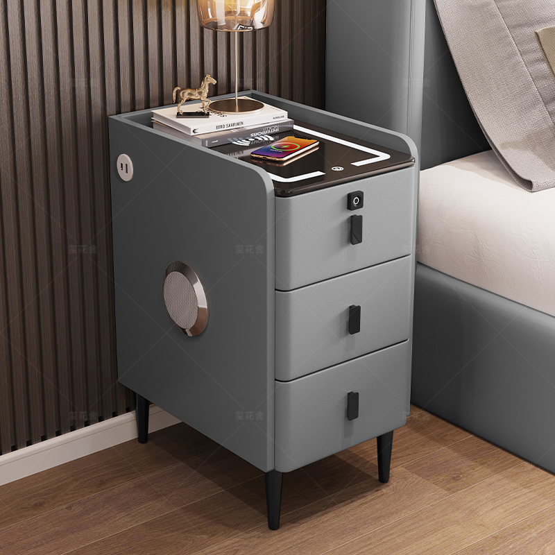 decor đầu giường Bàn đầu giường nhỏ Đầu giường thông minh siêu hẹp Tủ khoảng cách hẹp 30 cm 20 Tủ hẹp Phòng ngủ cực hẹp Tủ đựng đồ bằng gỗ nguyên khối ghế đầu giường tab đầu giường chân sắt