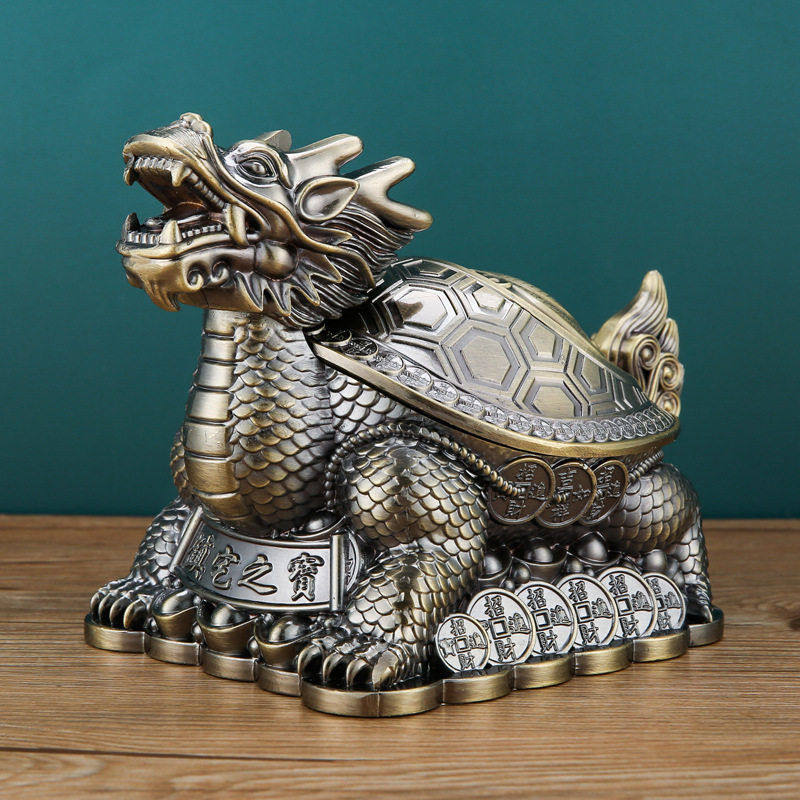 欧式烟灰缸家用客厅创意复古个性潮流防摔防飞灰烟味带盖龙龟摆件,家居饰品,装饰烟灰缸,淘宝优惠券,粉丝福利购,淘宝优惠卷