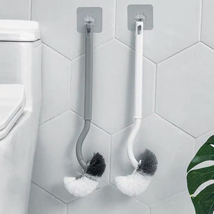 弯曲长柄马桶刷 卫生间马桶刷S型弯头死角刷 软毛清洁刷厕所刷子