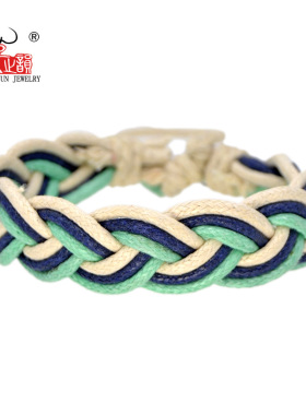 芊之韵 棉麻彩色手链 欧美外销速卖通 手工饰品厂家直销