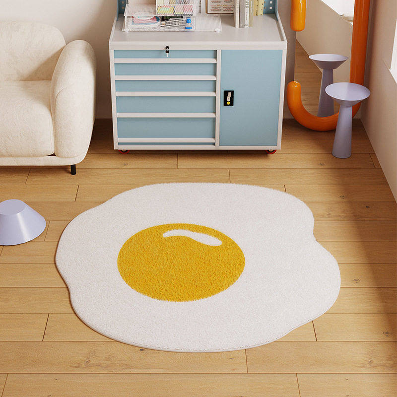 奶油风异形荷包蛋客厅地毯儿童少女书房玩具房地垫隔音地板保护垫,居家布艺,地毯,淘宝优惠券,粉丝福利购,淘宝优惠卷