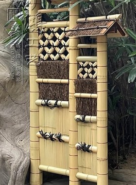 栏手工篱笆日式创意竹围栏户园外花园艺护竹制工艺品高UWD03-1品