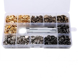 100 Sets Metal Snap Fasteners Kit Snap Buttons PrUess Studs