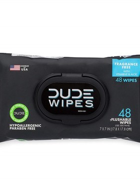 DUDE Wipes Flushable Wet Wipes CDispenser (3 Packs 48 Wipes)