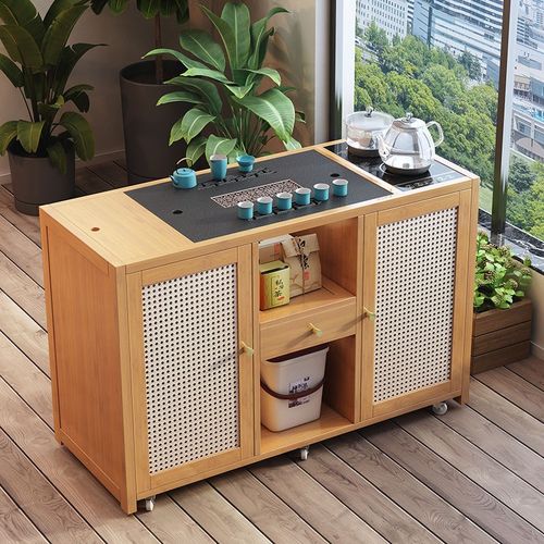 移动茶台小茶h桌茶水柜阳台茶车家用茶几具茶盘烧水壶一体组合边