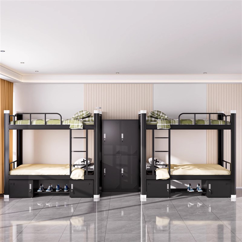 上下铺双层床铁k架床学生宿舍双人高低床寝室公寓加厚单人床