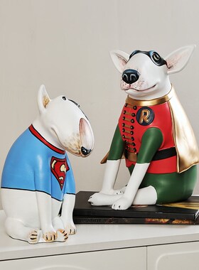 潮玩招财狗摆件卡通树脂客厅样板房现代简约儿Q童房装饰品送礼摆