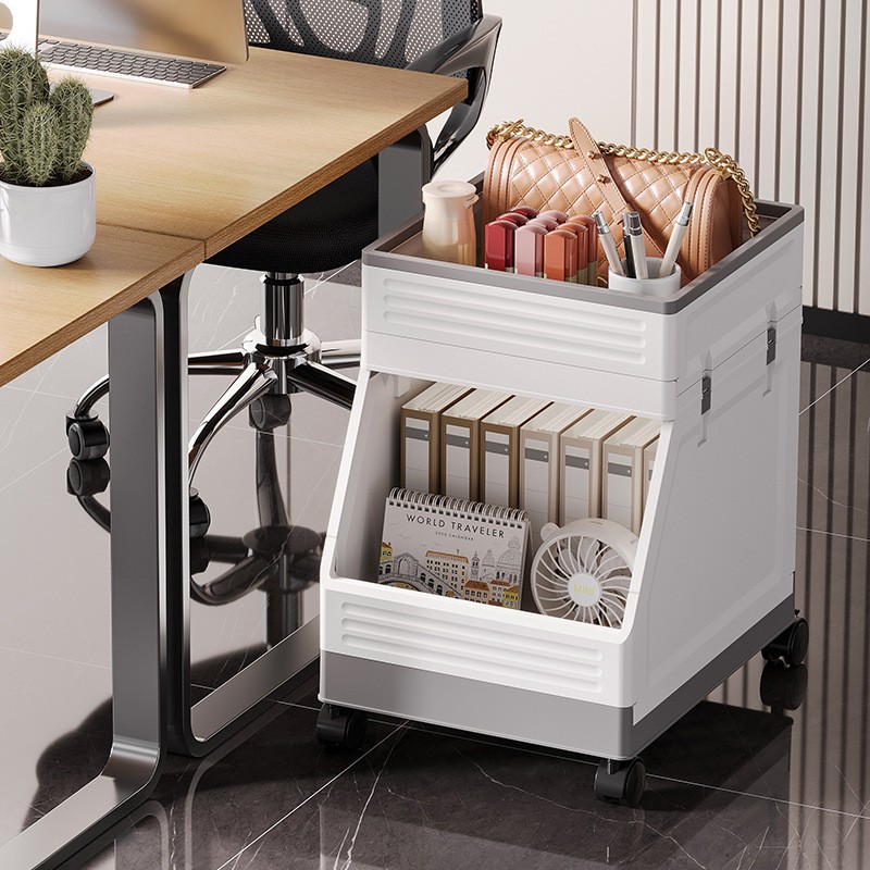 小推车置物架办公家用桌边整理收纳落地式多层可移动大容量收纳架