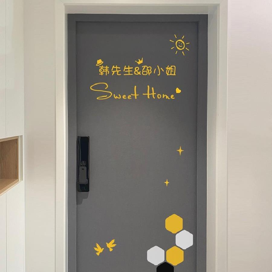 毛毡门贴纸自粘防盗门入户门改造旧木门创意翻新改色北欧装饰隔音