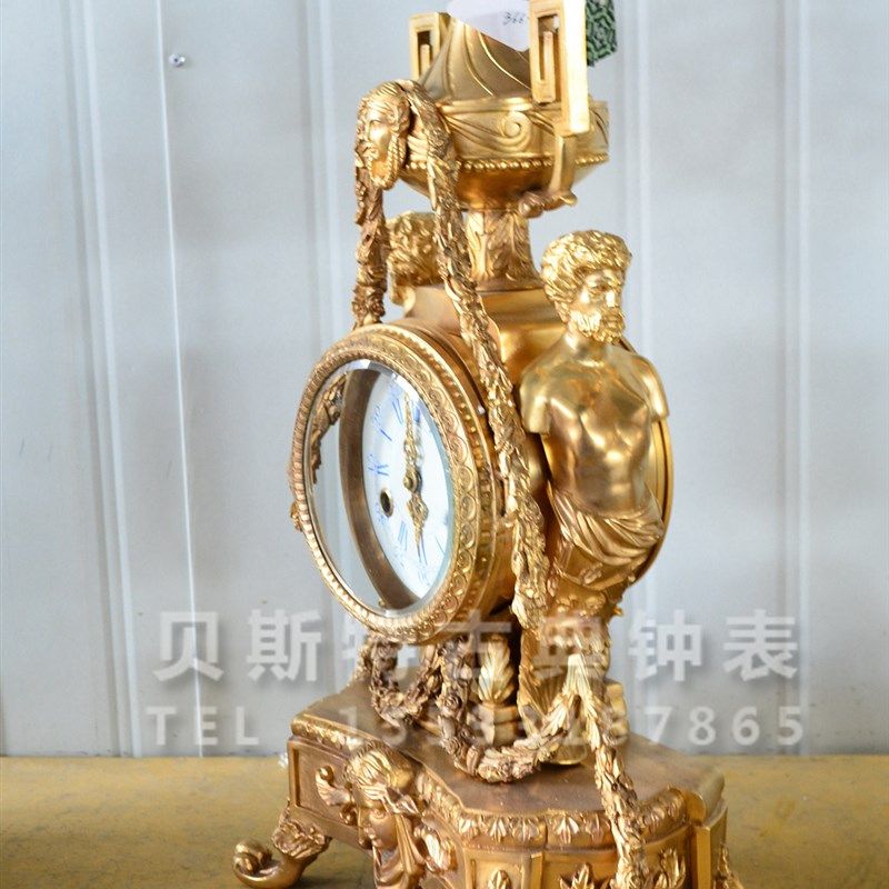 钟表 古典机械纯铜座钟 欧式仿国外回流台钟O 仿古董故宫钟 电影
