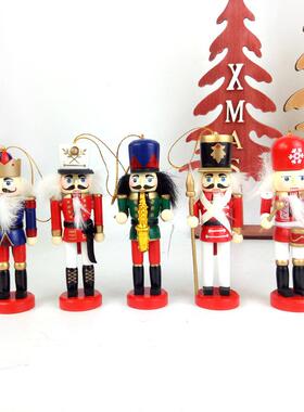 胡桃夹子木d偶摆件士兵圣诞品人装饰木质俄罗斯工艺欧式挂件玩具c