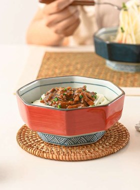 Xitian Muyu Qingyun Octagon BowlC Soup Bowl Household Vintag