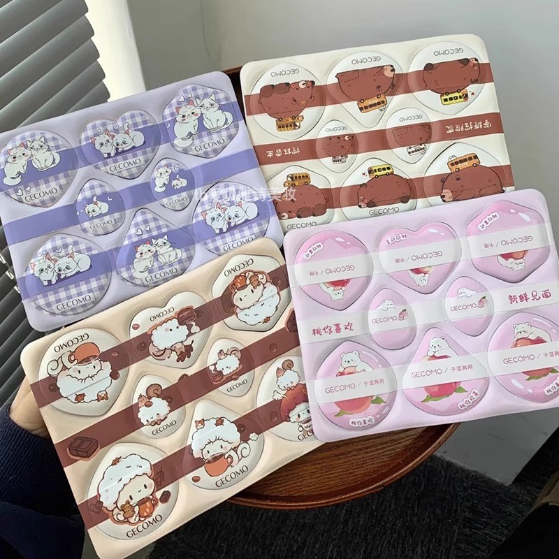 到手8个一片式采摘粉扑！气垫粉扑粉底液专用手指拇指化妆美妆蛋