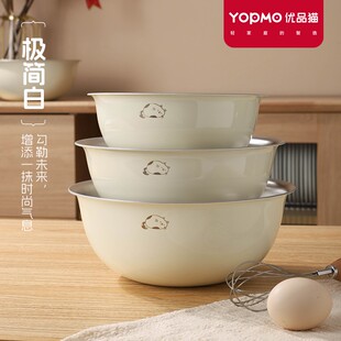 优品猫不锈钢奶油喵三件套盆加深和面盆厨房洗菜盆泡面饭碗汤碗