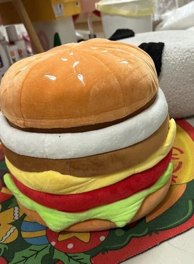 新款汉堡收纳筐卡通可爱带盖收纳盒汉堡包零食筐杂物收纳篮