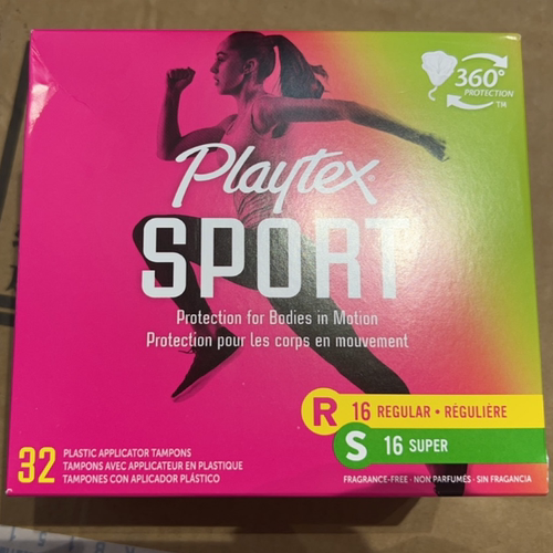 美国 Playtex运动系列卫生棉条置入式防漏无香经期防水
