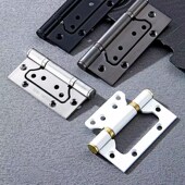 4寸不锈钢子母合页枪灰色加厚免开槽五金木门精品合页黑色3片套装