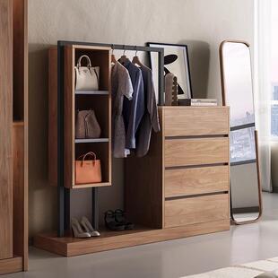 简约现代多功能落地衣帽架家用斗柜挂衣架一体卧室简易收纳组合