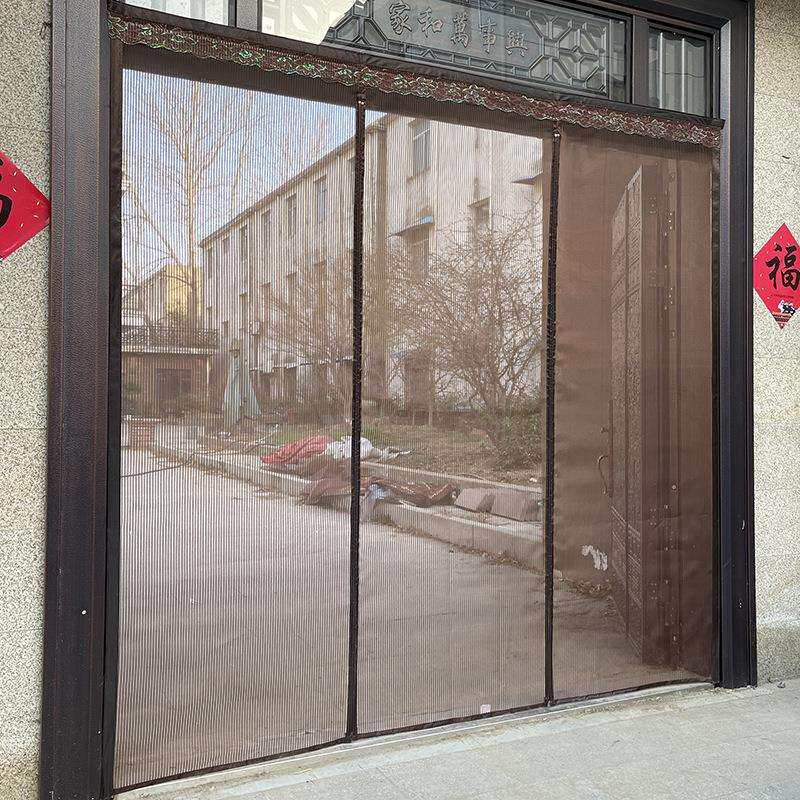 木门防蚊门车库沙门网商铺纱门磁块沙窗门双扇防蝇帘对开纱门帘。