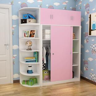现代儿童收纳柜衣柜推拉门卧室定购移门衣橱布衣柜升级木衣柜