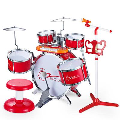 宝丽1704大号儿童架子鼓爵士鼓早教初学者打击乐器音乐玩具