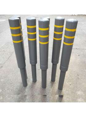 新国标深灰色道路警示柱钢管警示柱路障柱反光路桩隔道口立柱