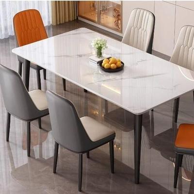 北欧风岩板餐桌餐椅组合家用出租屋小户型简约意式长方形吃饭桌子