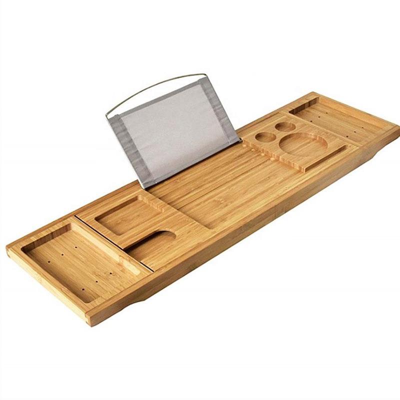 竹制浴缸架可伸缩防滑阅读泡澡神器浴缸置物架